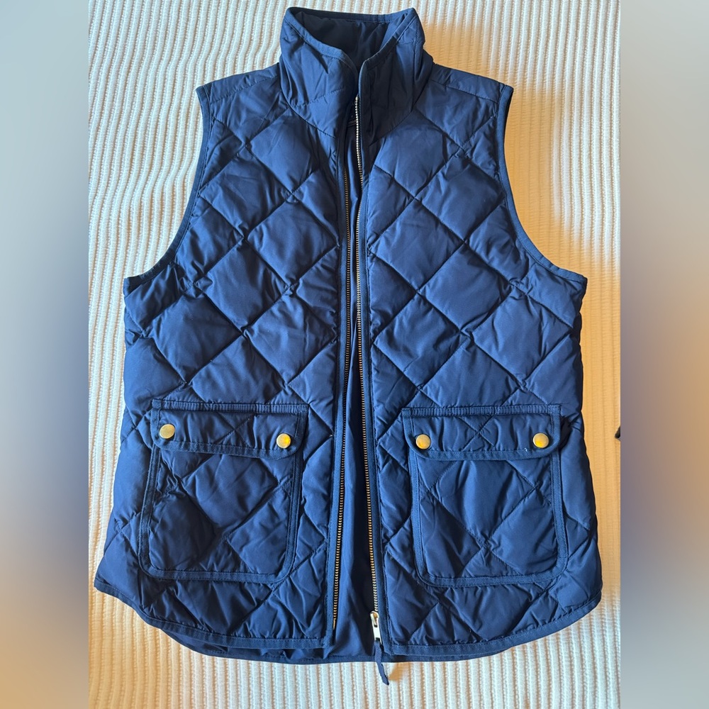 J Crew Navy Quilted Vest
